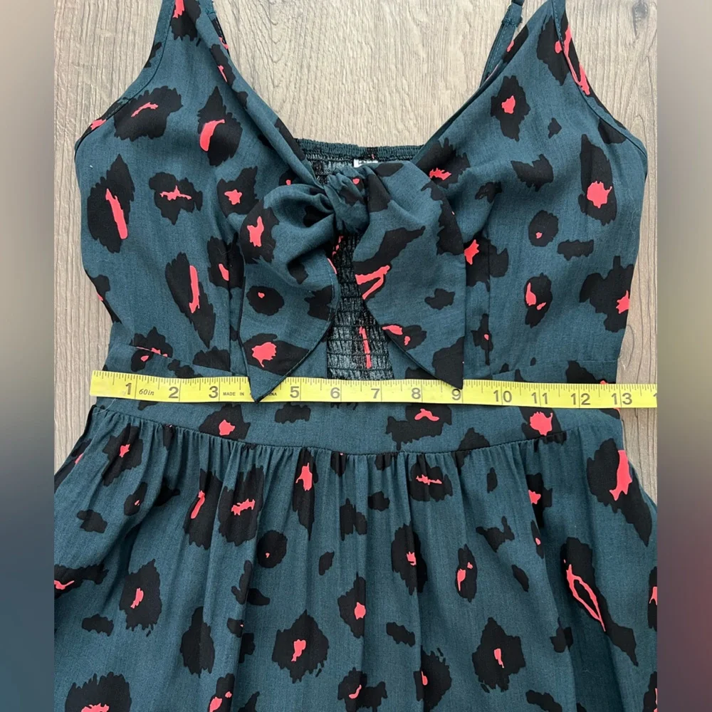 Ecowish leopard tie front dress - small - Picture 3 of 9